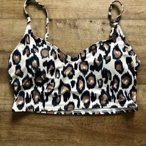 Leopard print swim top